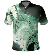 Piko Hawaiian Polo Shirt Green Galaxy Spiral Plumeria Tribal Patterns DT05 Green - Polynesian Pride