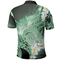 Piko Hawaiian Polo Shirt Green Galaxy Spiral Plumeria Tribal Patterns DT05 - Polynesian Pride