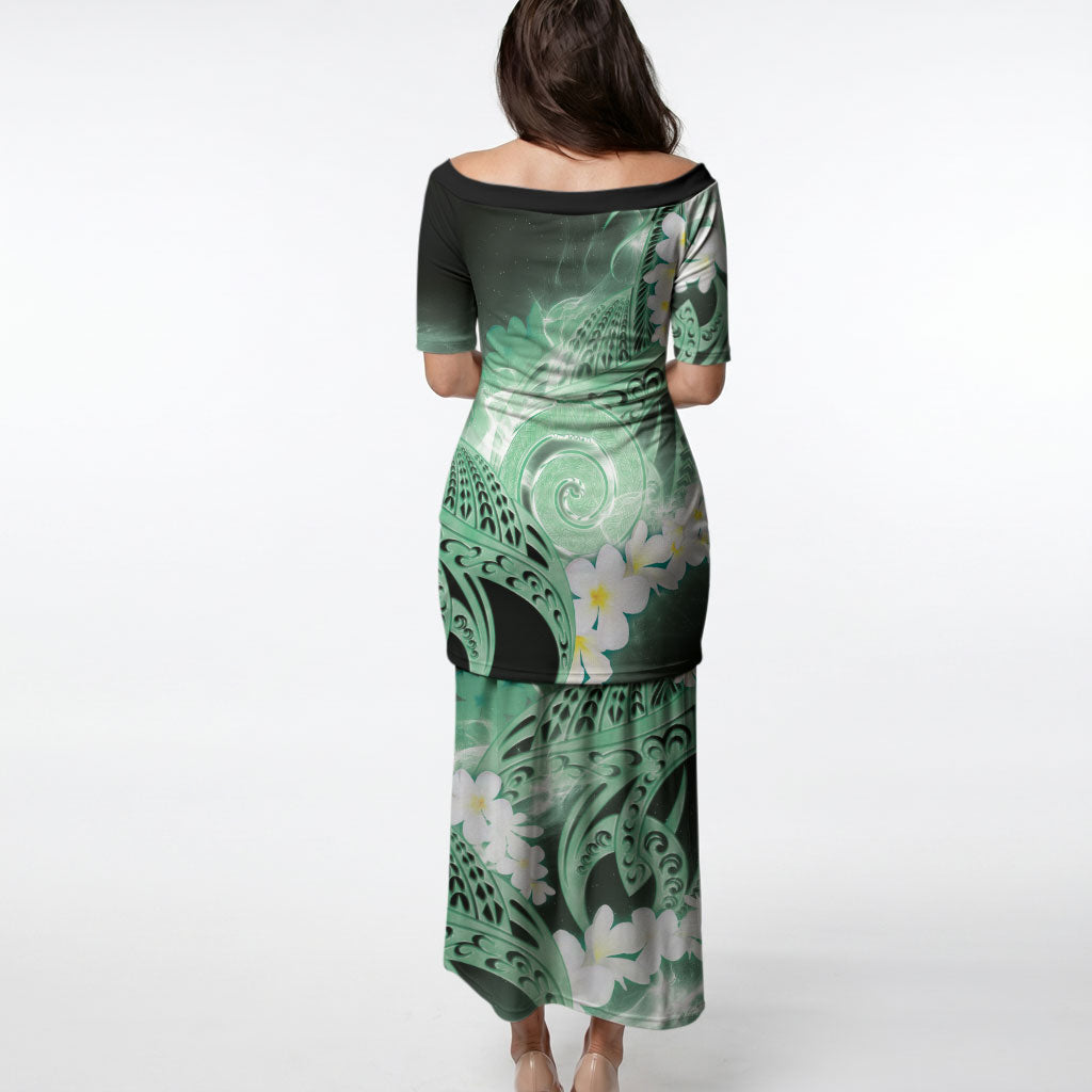 Piko Hawaiian Puletasi Green Galaxy Spiral Plumeria Tribal Patterns DT05 - Polynesian Pride
