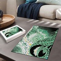 Piko Hawaiian Puzzle Green Galaxy Spiral Plumeria Tribal Patterns DT05 - Polynesian Pride