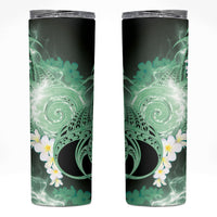 Piko Hawaiian Skinny Tumbler Green Galaxy Spiral Plumeria Tribal Patterns DT05 Green - Polynesian Pride