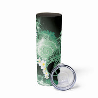Piko Hawaiian Skinny Tumbler Green Galaxy Spiral Plumeria Tribal Patterns DT05 - Polynesian Pride