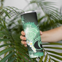 Piko Hawaiian Skinny Tumbler Green Galaxy Spiral Plumeria Tribal Patterns DT05 - Polynesian Pride