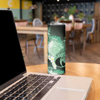 Piko Hawaiian Skinny Tumbler Green Galaxy Spiral Plumeria Tribal Patterns DT05 - Polynesian Pride