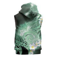 Piko Hawaiian Sleeveless Zip Hoodie Green Galaxy Spiral Plumeria Tribal Patterns DT05 - Polynesian Pride