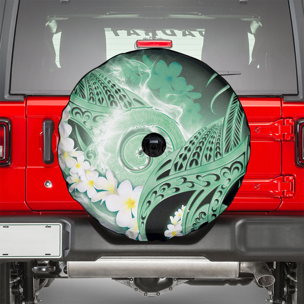 Piko Hawaiian Spare Tire Cover Green Galaxy Spiral Plumeria Tribal Patterns DT05 - Polynesian Pride