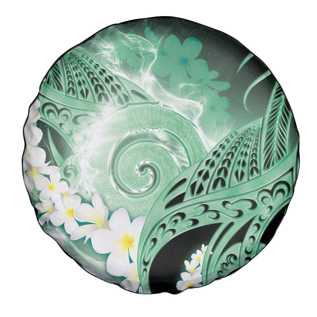 Piko Hawaiian Spare Tire Cover Green Galaxy Spiral Plumeria Tribal Patterns DT05 - Polynesian Pride