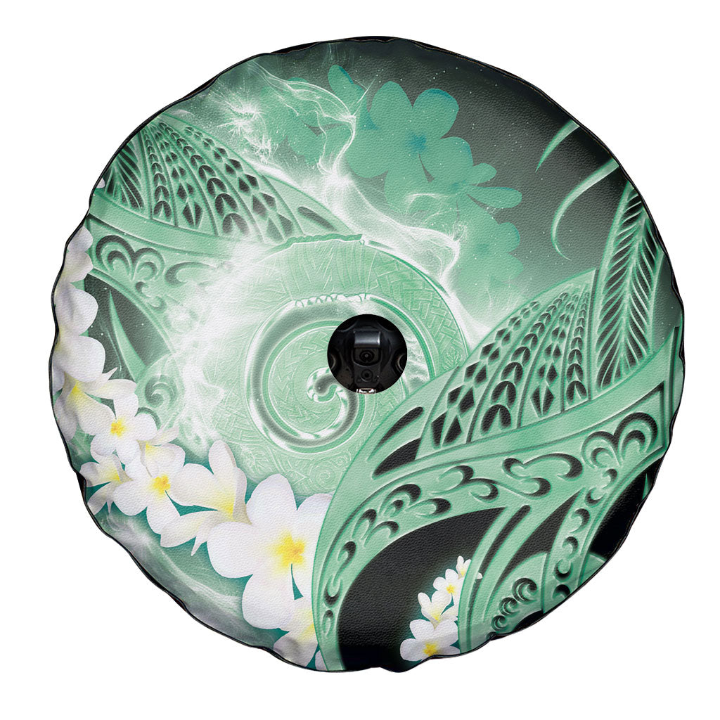 Piko Hawaiian Spare Tire Cover Green Galaxy Spiral Plumeria Tribal Patterns DT05 - Polynesian Pride