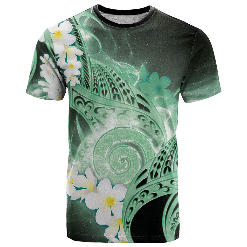Piko Hawaiian T Shirt Green Galaxy Spiral Plumeria Tribal Patterns DT05 Green - Polynesian Pride
