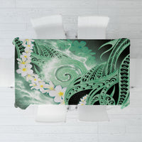 Piko Hawaiian Tablecloth Green Galaxy Spiral Plumeria Tribal Patterns DT05 Green - Polynesian Pride
