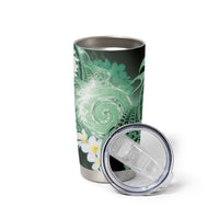 Piko Hawaiian Tumbler Cup Green Galaxy Spiral Plumeria Tribal Patterns DT05 - Polynesian Pride