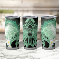 Piko Hawaiian Tumbler Cup Green Galaxy Spiral Plumeria Tribal Patterns DT05 - Polynesian Pride