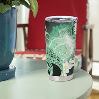 Piko Hawaiian Tumbler Cup Green Galaxy Spiral Plumeria Tribal Patterns DT05 - Polynesian Pride