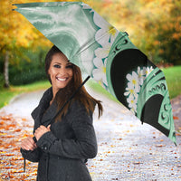 Piko Hawaiian Umbrella Green Galaxy Spiral Plumeria Tribal Patterns DT05 - Polynesian Pride