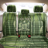 Personalised Fiji Language Week Sugarcane Masi Back Car Seat Cover Green Tapa Tribal Pattern DT05 - Polynesian Pride