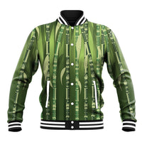 Personalised Fiji Language Week Sugarcane Masi Baseball Jacket Green Tapa Tribal Pattern DT05 Unisex Green - Polynesian Pride