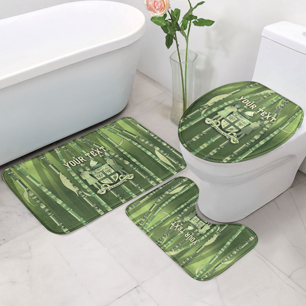Personalised Fiji Language Week Sugarcane Masi Bathroom Set Green Tapa Tribal Pattern DT05 - Polynesian Pride