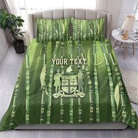 Personalised Fiji Language Week Sugarcane Masi Bedding Set Green Tapa Tribal Pattern DT05 - Polynesian Pride
