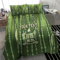 Personalised Fiji Language Week Sugarcane Masi Bedding Set Green Tapa Tribal Pattern DT05 - Polynesian Pride