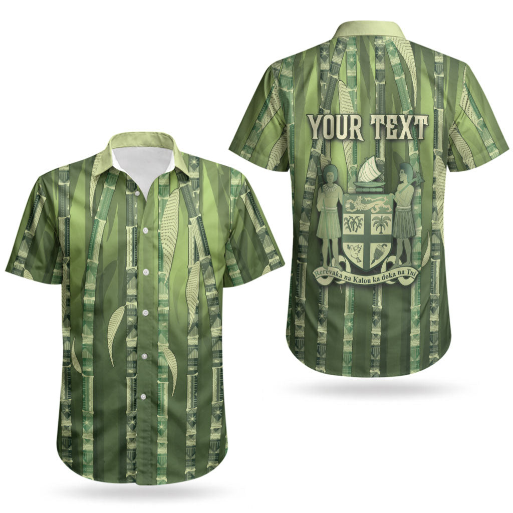 Personalised Fiji Language Week Sugarcane Masi Couples Matching Mermaid Dress and Hawaiian Shirt Green Tapa Tribal Pattern DT05 - Polynesian Pride