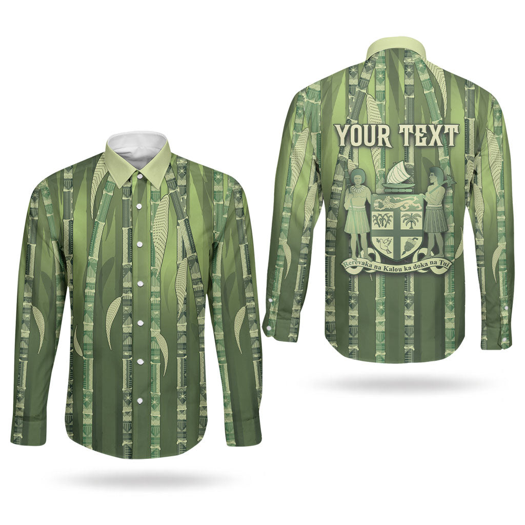 Personalised Fiji Language Week Sugarcane Masi Couples Matching Off Shoulder Short Dress and Long Sleeve Button Shirt Green Tapa Tribal Pattern DT05 - Polynesian Pride