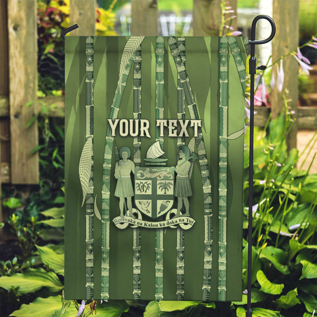 Personalised Fiji Language Week Sugarcane Masi Garden Flag Green Tapa Tribal Pattern DT05 Garden Flag Green - Polynesian Pride