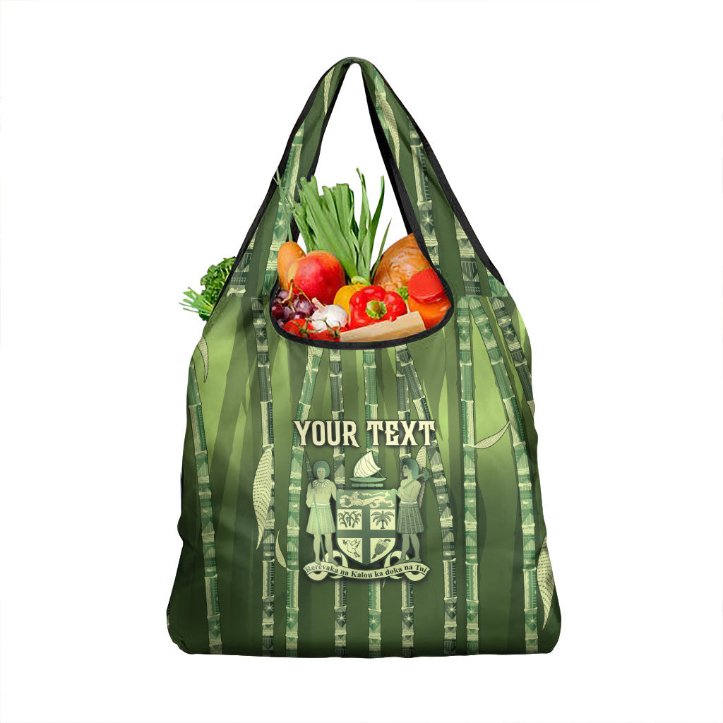 Personalised Fiji Language Week Sugarcane Masi Grocery Bag Green Tapa Tribal Pattern DT05 1-pack One Size Green - Polynesian Pride