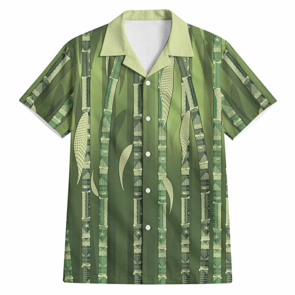 Personalised Fiji Language Week Sugarcane Masi Hawaiian Shirt Green Tapa Tribal Pattern DT05 Green - Polynesian Pride