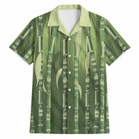Personalised Fiji Language Week Sugarcane Masi Hawaiian Shirt Green Tapa Tribal Pattern DT05 Green - Polynesian Pride