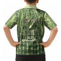 Personalised Fiji Language Week Sugarcane Masi Hawaiian Shirt Green Tapa Tribal Pattern DT05 - Polynesian Pride