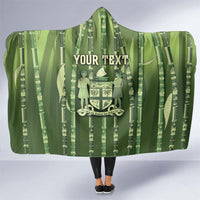 Personalised Fiji Language Week Sugarcane Masi Hooded Blanket Green Tapa Tribal Pattern DT05 One Size Green - Polynesian Pride
