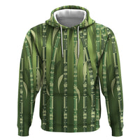 Personalised Fiji Language Week Sugarcane Masi Hoodie Green Tapa Tribal Pattern DT05 Pullover Hoodie Green - Polynesian Pride