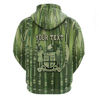 Personalised Fiji Language Week Sugarcane Masi Hoodie Green Tapa Tribal Pattern DT05 - Polynesian Pride