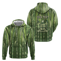 Personalised Fiji Language Week Sugarcane Masi Hoodie Green Tapa Tribal Pattern DT05 - Polynesian Pride