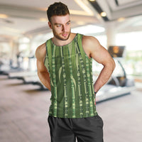 Personalised Fiji Language Week Sugarcane Masi Men Tank Top Green Tapa Tribal Pattern DT05 Green - Polynesian Pride