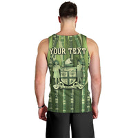 Personalised Fiji Language Week Sugarcane Masi Men Tank Top Green Tapa Tribal Pattern DT05 - Polynesian Pride