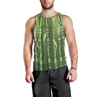 Personalised Fiji Language Week Sugarcane Masi Men Tank Top Green Tapa Tribal Pattern DT05 - Polynesian Pride