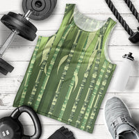 Personalised Fiji Language Week Sugarcane Masi Men Tank Top Green Tapa Tribal Pattern DT05 - Polynesian Pride