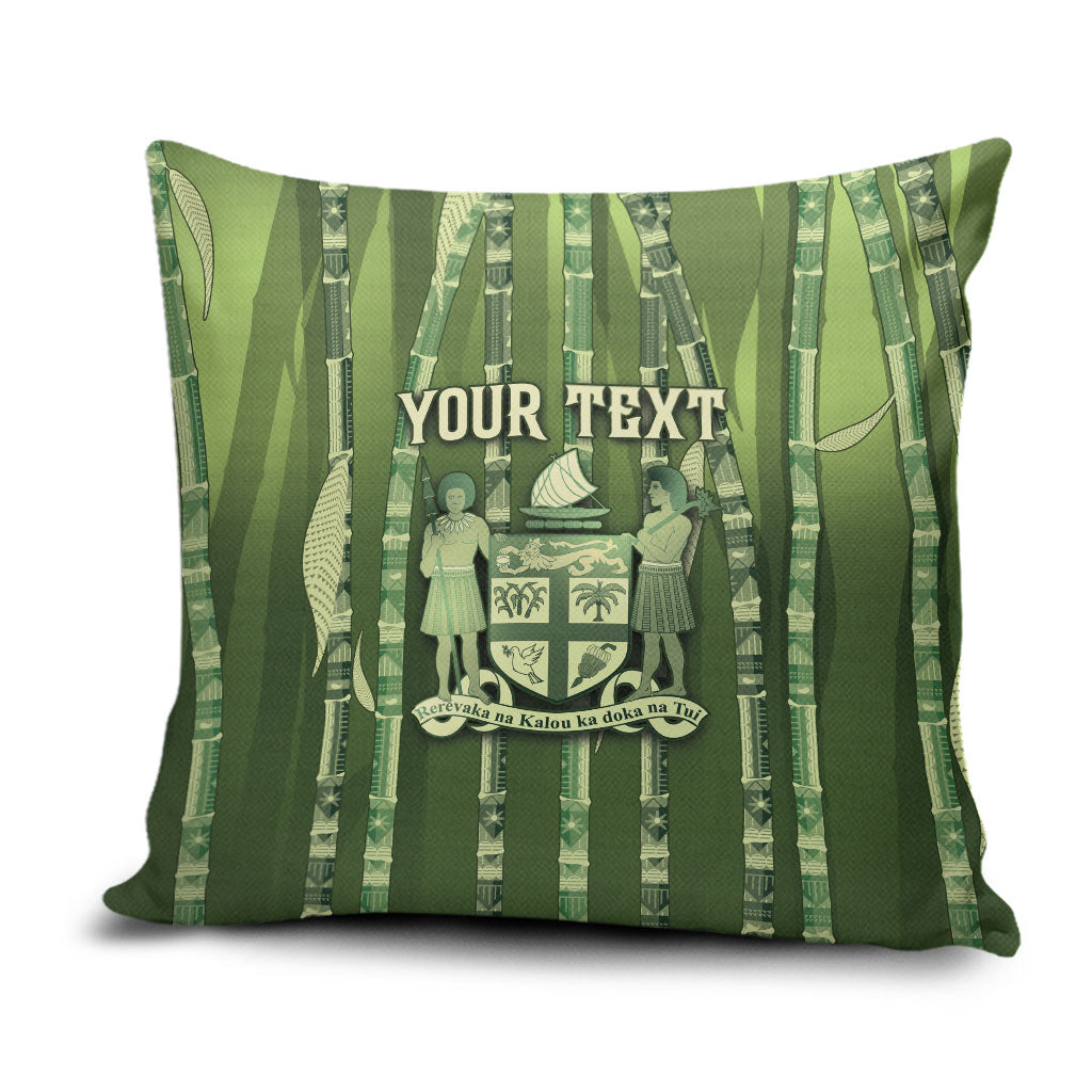 Personalised Fiji Language Week Sugarcane Masi Pillow Cover Green Tapa Tribal Pattern DT05 Green - Polynesian Pride