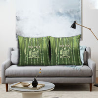 Personalised Fiji Language Week Sugarcane Masi Pillow Cover Green Tapa Tribal Pattern DT05 - Polynesian Pride
