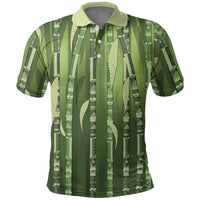 Personalised Fiji Language Week Sugarcane Masi Polo Shirt Green Tapa Tribal Pattern DT05 Green - Polynesian Pride
