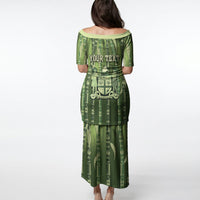 Personalised Fiji Language Week Sugarcane Masi Puletasi Green Tapa Tribal Pattern DT05 - Polynesian Pride