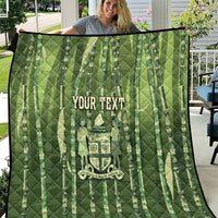 Personalised Fiji Language Week Sugarcane Masi Quilt Green Tapa Tribal Pattern DT05 Green - Polynesian Pride