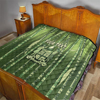 Personalised Fiji Language Week Sugarcane Masi Quilt Green Tapa Tribal Pattern DT05 - Polynesian Pride