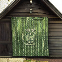 Personalised Fiji Language Week Sugarcane Masi Quilt Green Tapa Tribal Pattern DT05 - Polynesian Pride