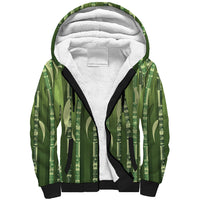 Personalised Fiji Language Week Sugarcane Masi Sherpa Hoodie Green Tapa Tribal Pattern DT05 Unisex Green - Polynesian Pride