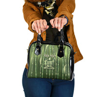 Personalised Fiji Language Week Sugarcane Masi Shoulder Handbag Green Tapa Tribal Pattern DT05 One Size Green - Polynesian Pride