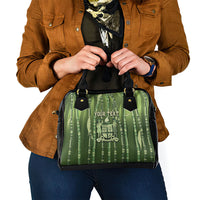 Personalised Fiji Language Week Sugarcane Masi Shoulder Handbag Green Tapa Tribal Pattern DT05 - Polynesian Pride