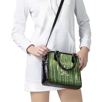 Personalised Fiji Language Week Sugarcane Masi Shoulder Handbag Green Tapa Tribal Pattern DT05 - Polynesian Pride
