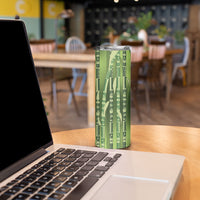 Personalised Fiji Language Week Sugarcane Masi Skinny Tumbler Green Tapa Tribal Pattern DT05 - Polynesian Pride